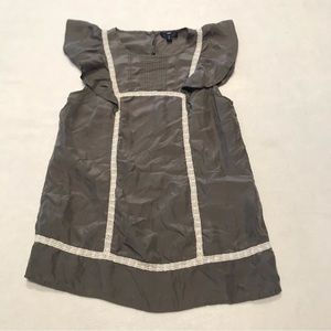 Gap blouse gray with white ruffles, XS